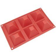 Freshware SM-101RD 15-Cavity Silicone Mini Pyramid Chocolate, Candy and Gummy Mold N4