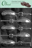 Cybrtrayd S026 Football Lolly Chocolate Candy Mold with Exclusive Cybrtrayd Copyrighted Chocolate Molding Instructions