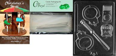 Cybrtrayd J078 Policeman Set Chocolate Candy Mold with Exclusive Cybrtrayd Copyrighted Chocolate Molding Instructions N5