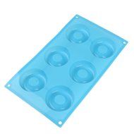inkint 6 Cavity Silicon Donuts Cake Mold Food-grade Baking Pan Nonstick Doughnut Mould for Oven Microwave Freezer