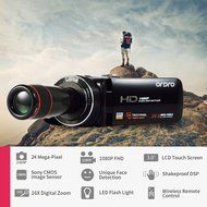 Ordro HDV-Z18 Plus Full HD 1080P Digital Video Camcorder Camera DV 3 inch TFT LCD Rotation Touch Screen with Teleconverter...