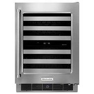 KitchenAid&reg; 24" Stainless Steel Wine Cellar with Metal-Front Racks
