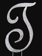 Rhinestone Cake Topper Letter T