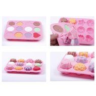 BonDream 12-Cavity Silicone Floral Non Stick Bakeware Cake Bread Mold Chocolate Candy Baking Mould,Set of 2-6... N3