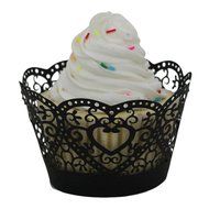 DDLBiz Christmas Lace Laser Cut Cupcake Wrapper Liner Baking Cup Muffin 25pc (White)