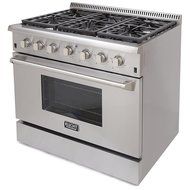 KUCHT KRG3618U/LP Pro-Style 36 inch Stainless Steel Propane Gas Fuel Sealed Burner Range - Convection &amp; Infra-red...