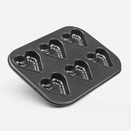 6 Holes Non-Stick Stainless Steel Cake Pan Heart Shape Cheese Bread Jelly Muffin Mold Baking Tool N3