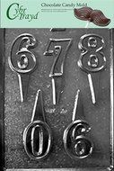 Cybrtrayd L038 Numbers 6 to 0 Cake Toppers Chocolate Candy Mold with Exclusive Cybrtrayd Copyrighted Chocolate...