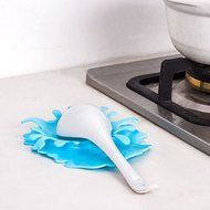 2 in 1 Spoon Utensil Holder Silicone Spoon Rest-Green N3