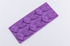 6 Cavity Silicone Rabbit Cake Pudding Jelly Chocolate Mold Handmade Soap Making Mould N6