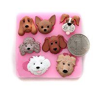 Longzang Dog Cartoon Decoration Pattern Art Deco Silicone Mold Sugar Craft DIY Gumpaste Cake Decorating Clay Pink