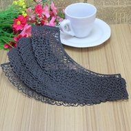 Yansanido 12 set pink Filigree Artistic Bake Little Vine Lace Laser Cut Cupcake Wrapper Cup Muffin Case Trays... N18