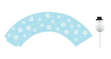 Creative Converting 90141 12 Count Snowflakes Holiday Cupcake Wrappers with Picks
