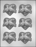 CK Products 3-Inch Love Birds on Heart Chocolate Mold