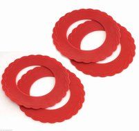 Justcharms Norpro 3280 Mini Red Silicone Pie Pan Shields Set of 4 Fits mini pies 5" to 6" N2