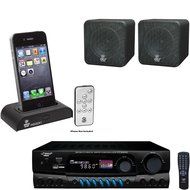 Pyle Stereo Receiver, Dock and Speaker Package - PT560AU 300 Watts Digital AM/FM/USB Stereo Receiver - PIDOCK1... N2