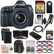 Canon EOS 5D Mark IV 4K Wi-Fi Digital SLR Camera &amp; EF 24-105mm f/4L IS II USM Lens with 64GB Card + Battery &amp;...