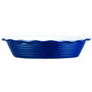 Home Essentials 69312 10.25 in. D Embossed Rings Cobalt Pie Dish