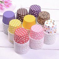 Wholesale Polka Dot/ Solid Design Round Food Grade Paper Cupcake Decoration Cake Mold N8