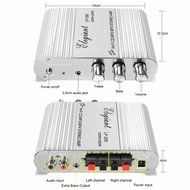 ELEGIANT 200W 12V Mini Hi-Fi Amplifier Booster Radio MP3 Stereo for Car Motorcycle Home with Power Adapter N3