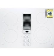 GE Profile 30" White Electric Cooktop With Downdraft N2