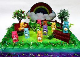 CARE BEARS 16 Piece Birthday CAKE Topper Set, Featuring 10 Care Bear Figures, Decorative Themed Accessories, Figures... N7