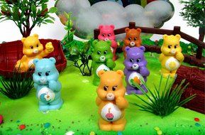 CARE BEARS 16 Piece Birthday CAKE Topper Set, Featuring 10 Care Bear Figures, Decorative Themed Accessories, Figures... N9