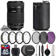 Canon EF-S 55-250mm f/4-5.6 IS STM Lens + 32GB Class 10 High Speed Memory Card + 4PC Macro Kit + UV-CPL-FLD Filters...