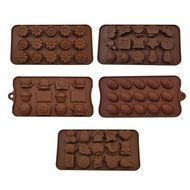 Hippih Cartoon Shaped Candy Molds, Chocolate Molds, Soap Molds, Silicone Baking Mold with Star, Happy Face, Robot... N8