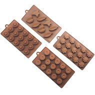 Silicone Chocolate Molds,Silivo 4 Pack 43-Cavity Molds-Leaf Round Plum Blossom Shape for Making Chocolate Chunks... N4