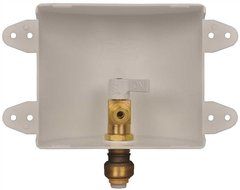 WATER-TITE PLASTIC ICE MAKER OUTLET BOX, SQUARE, 1/2 IN. SHARKBITE CONNECTION, LEAD FREE