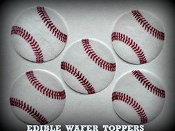 12 BASEBALL SPORTS Decorative Wafer Paper Toppers&copy; PRECUT Cake Cupcake Decorations