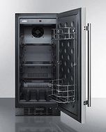 Summit FF1532BSS 15&quot; Compact Refrigerator with Automatic Defrost Adjustable Glass Shelves Digital Thermostat and...