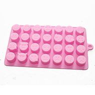 X-Haibei Cute QQ Expression Candy Chocolate Soap Silicone Mould Round Small Cake Decor