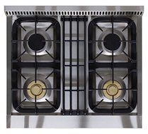 AGA APRO30DFSS 30" Professional Dual Fuel Range with RapidBake Convection, Stainless Steel