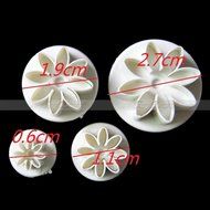 Generic 4Pcs/Set Daisy Flower DIY Cake Plunger Fondant Cutter Decorating Sugarcraft Mold Paste Moulds(White) N2