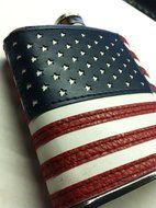 Top Shelf Flasks Stitched American Flag Flask, 6 oz N2