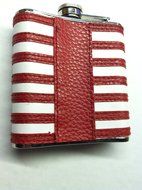 Top Shelf Flasks Stitched American Flag Flask, 6 oz N3