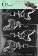 Cybrtrayd A019 Rooster Lolly Chocolate Candy Mold with Exclusive Cybrtrayd Copyrighted Chocolate Molding Instructions