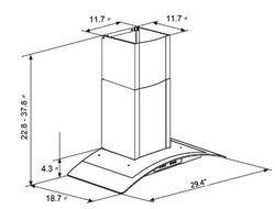 Kissemoji 30" Kitchen Island Vented/ Ductless Stainless Steel Glass Range Hood or Stove Vent with LED Lights N2