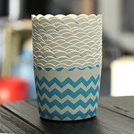 50Pcs Wavy Paper Cake Cup Liners Baking Cupcake Muffin Pastry N9