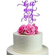 Sugar Yeti Made In USA Wedding Cake Topper Best Day Ever #16 Gold Mirror N6