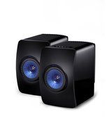 KEF LS50 Wireless Speaker - Titanium Gray/Red (Pair) N3