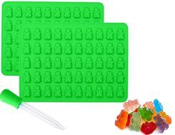 Gummy Bear Chocolate Molds and Candy Making Molds 2 Pack Plus Bonus Dropper for easy filling Make 100 Gummy Bears... N6