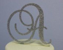 Monogram Inital Letter Acrylic Cake Topper Wedding A B C D E F G H I J K L M N O P Q R S T U V W X Y Z &amp; (F, Glittery... N10