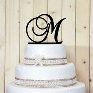 Monogram Inital Letter Acrylic Cake Topper Wedding A B C D E F G H I J K L M N O P Q R S T U V W X Y Z &amp; (F, Glittery... N12