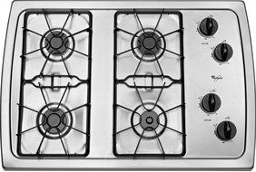 Whirlpool W3CG3014XS 30" Stainless Steel Gas Sealed Burner Cooktop