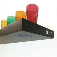 31.5 in. x 9.25 in. 2-Speaker Black Music Shelf N2