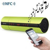 Wireless Bluetooth V3.0 LED Display Speaker with Light Sensitive Touch NFC Support(green) N4