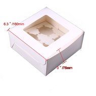 Whosee 4Pcs 6 holes Brown Muffin Holes Paper Cupcake Box N11